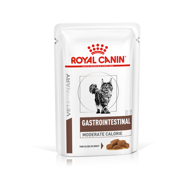 ROYAL CANIN® Veterinary  Gastrointestinal Moderate Calorie Thin Slices Mitrā barība kaķiem gremošanas traucējumiem, 85g