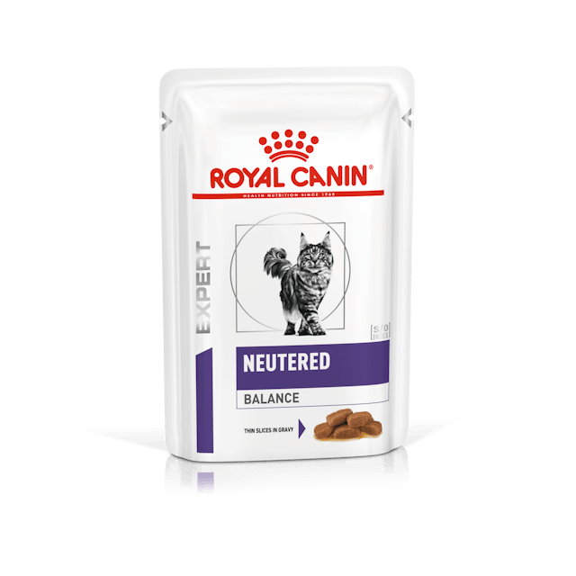ROYAL CANIN® Veterinary Cat Neutered Balance Feine Stückchen in Sauce Nassfutter für Katzen, 85 g