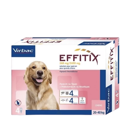 Virbac Effitix® Against Fleas and Tick For Dogs (20-40 kg) 268/2400 mg N4