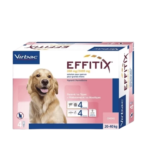 Virbac Effitix® mot loppor och fästingar för hundar (20-40 kg) 268/2400 mg N4