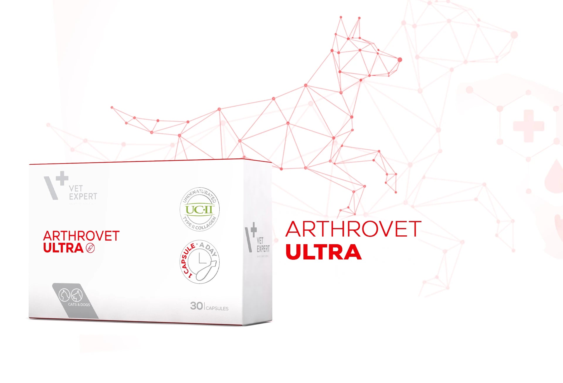 Vet Expert (VetExpert) ArthroVet Ultra kapsulas suņiem un kaķiem, N30