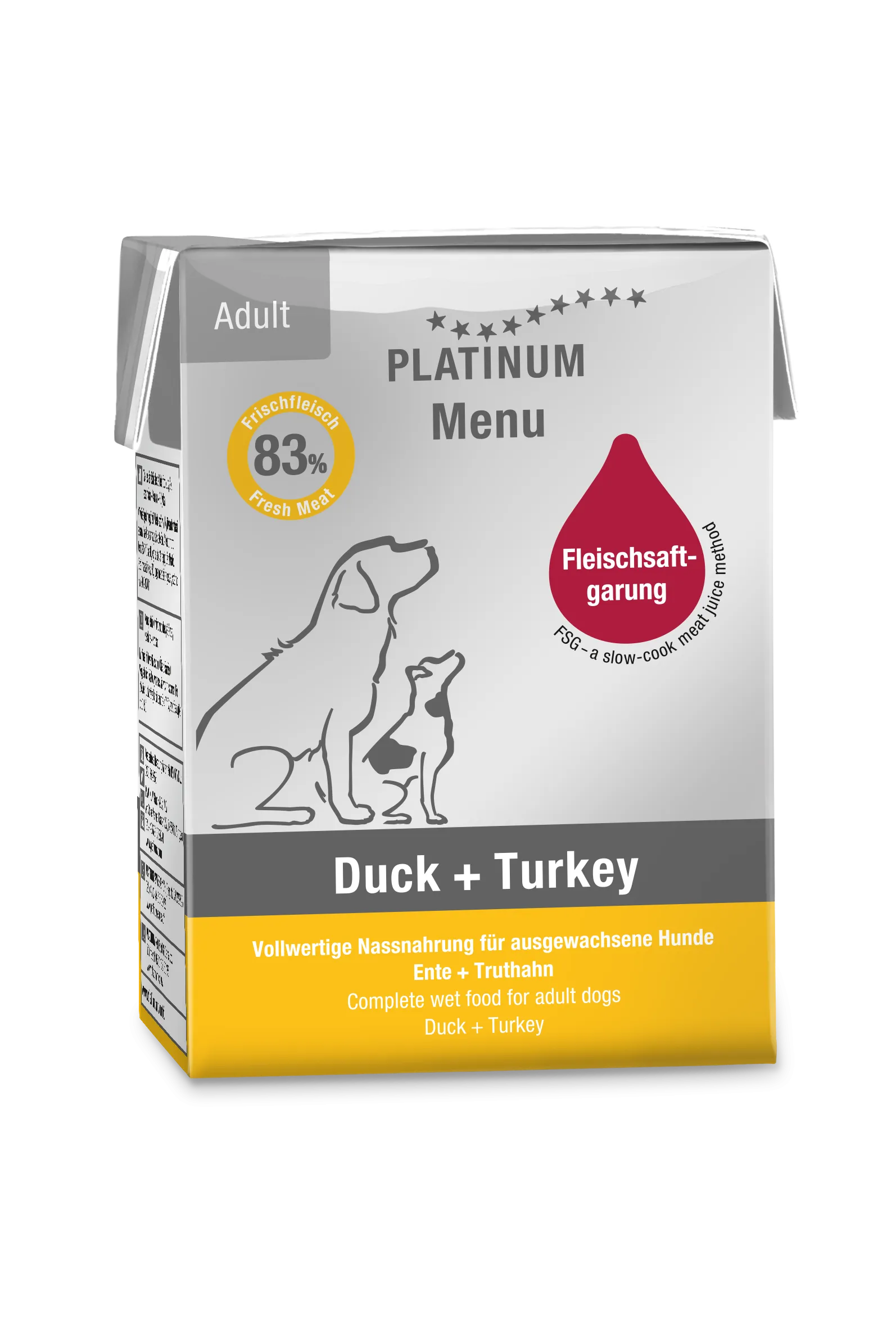 Platinum Menu Wet Dog Food With Duck and Turkey, 375g