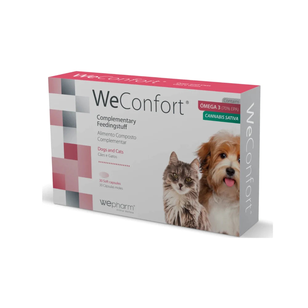 Wepharm® WeConfort® papildbarība sāpju un iekaisumu gadījumā kaķiem un suņiem, 30 kapsulas 