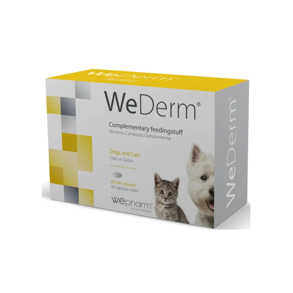 Wepharm® WeDerm® papildbarība ādai un spalvai kaķiem un suņiem, 60 kapsulas