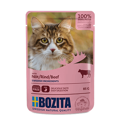 Bozita Adult Cat Beef - Chunks in Sauce, Wet Cat Food, 85g