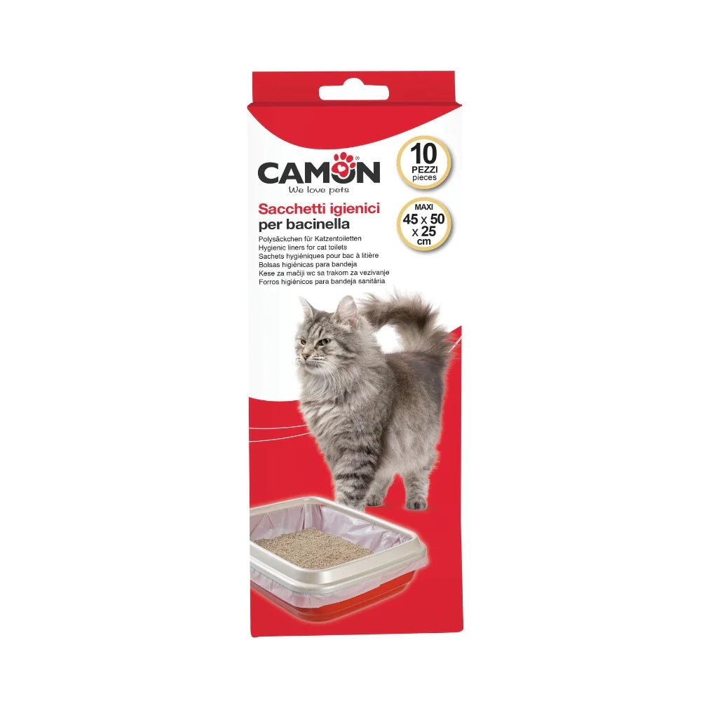 Camon Bolsas para baño para gatos, 45x50x25cm, 10 uds