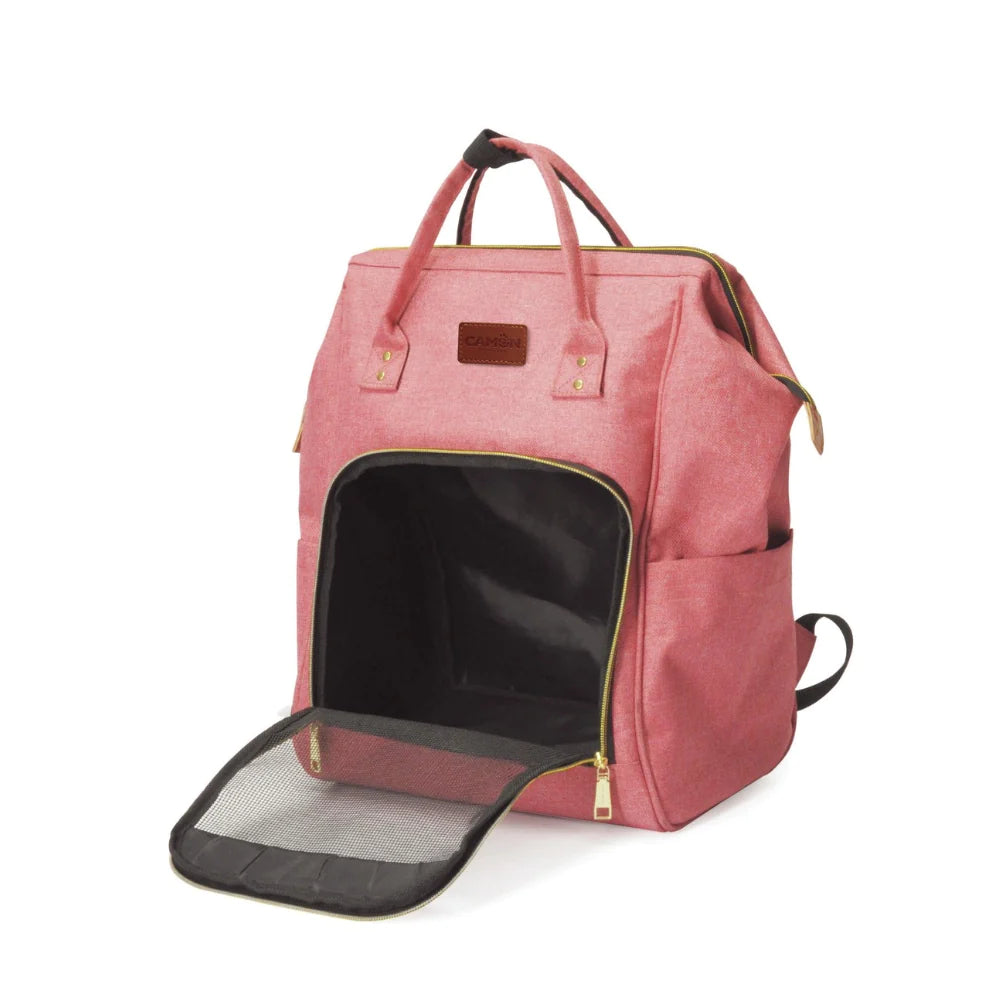 Camon djurtransport-ryggsäck denim rosa 30x20x43cm