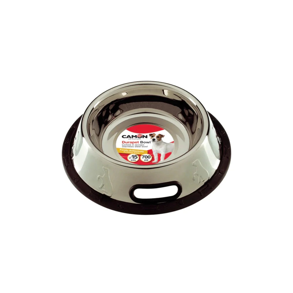 Camon Bowl Stainless Steel Non-Slip Silver Colour