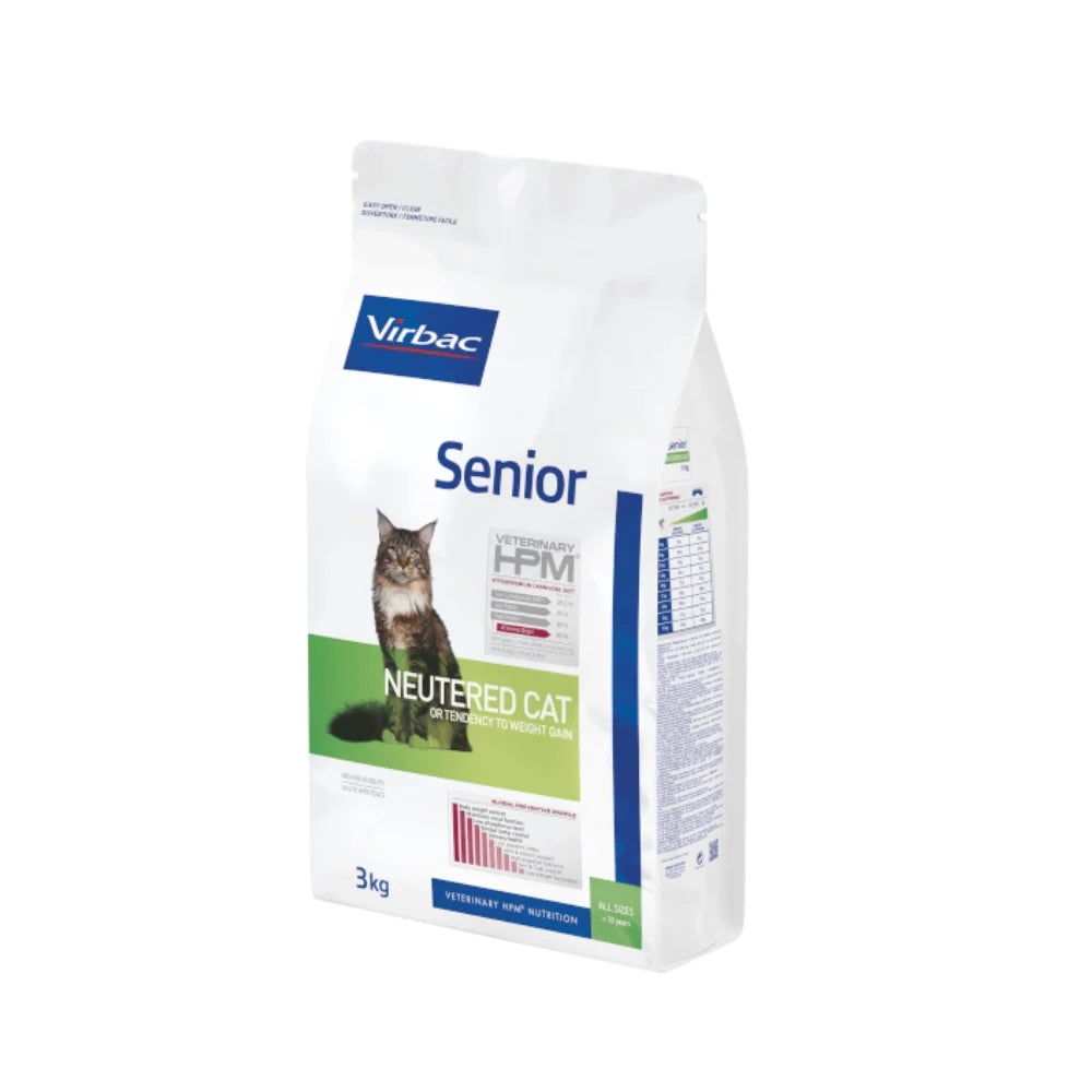Virbac HPM Cat Senior Neutered Dry Cat Food With Pork, 7kg