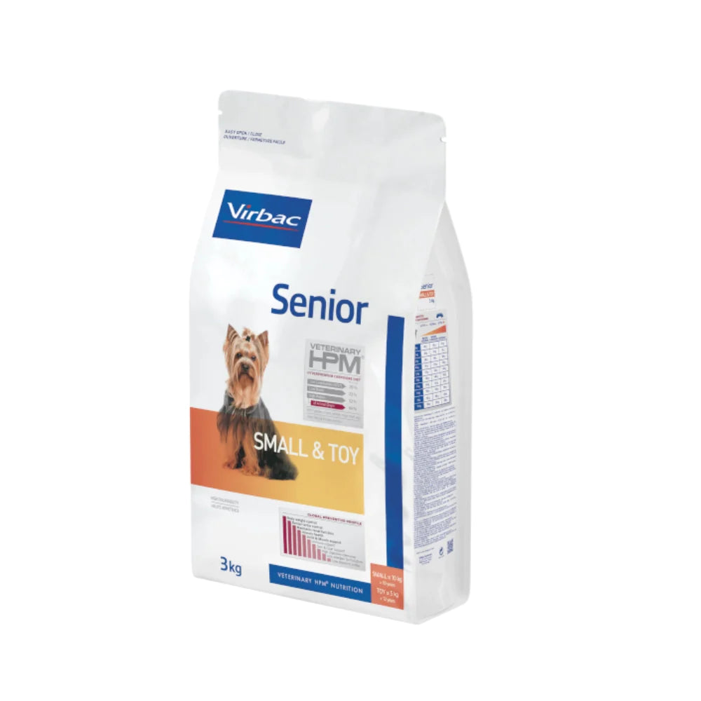 Virbac HPM Senior Dog Small & Toy Trockenfutter für Hunde mit Schweinefleisch, 7 kg