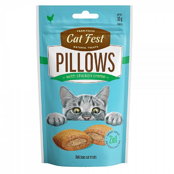 Catfest-Kissen mit Hühnercreme für Katzen, 30 g.