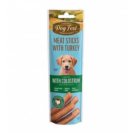 Dogfest Turkey Stick With Colostrum, Treats For Puppies, 45g.