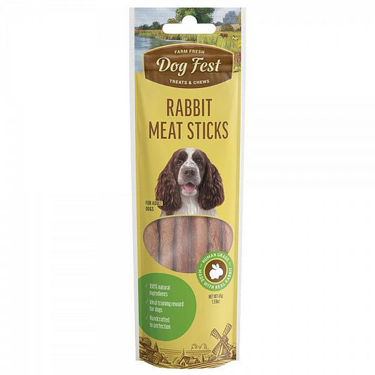 Dogfest Rabbit Meat Sticks Treats For All Dogs, 45g.