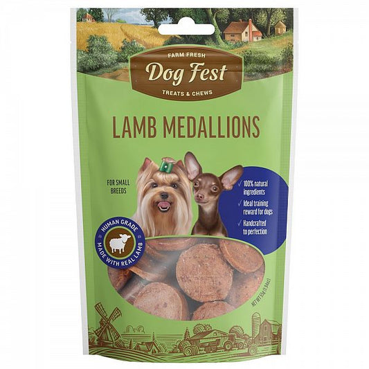 Dogfest Lamb Medallions Treats For Small Breeds, 55g.