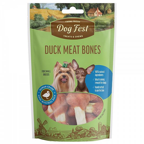 Dogfest Duck Meat Bones Treats For Small Breeds, 55g