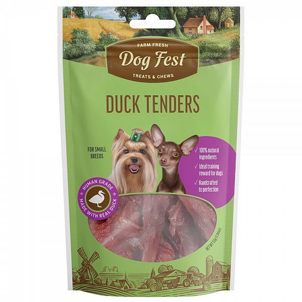 Dogfest Duck Tenders Treats For Small Breeds, 55g.
