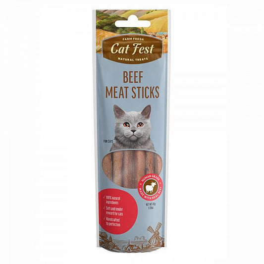 Cat Fest Beef Meat Sticks for Cats, 45g.