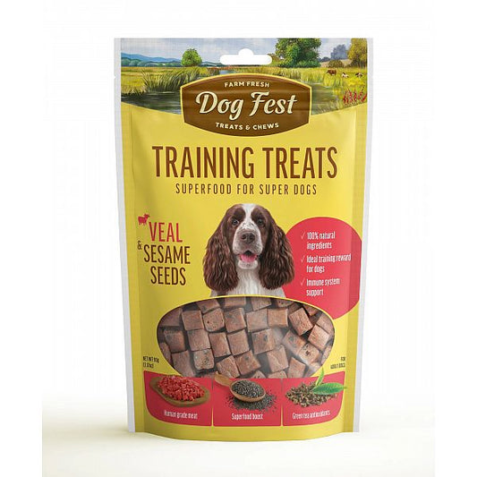 Dogfest Training Treats Veal & Sesame Seeds Treats For All Dogs, 90g.
