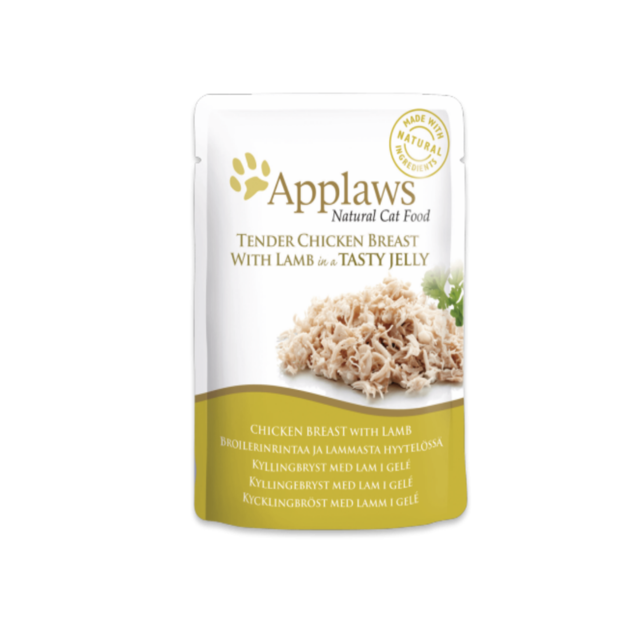 Applaws Adult Wet Cat Food - Chicken And Lamb in Jelly, Grain and Potato Free, High Protein, 70 g (2.47 oz) Pouch