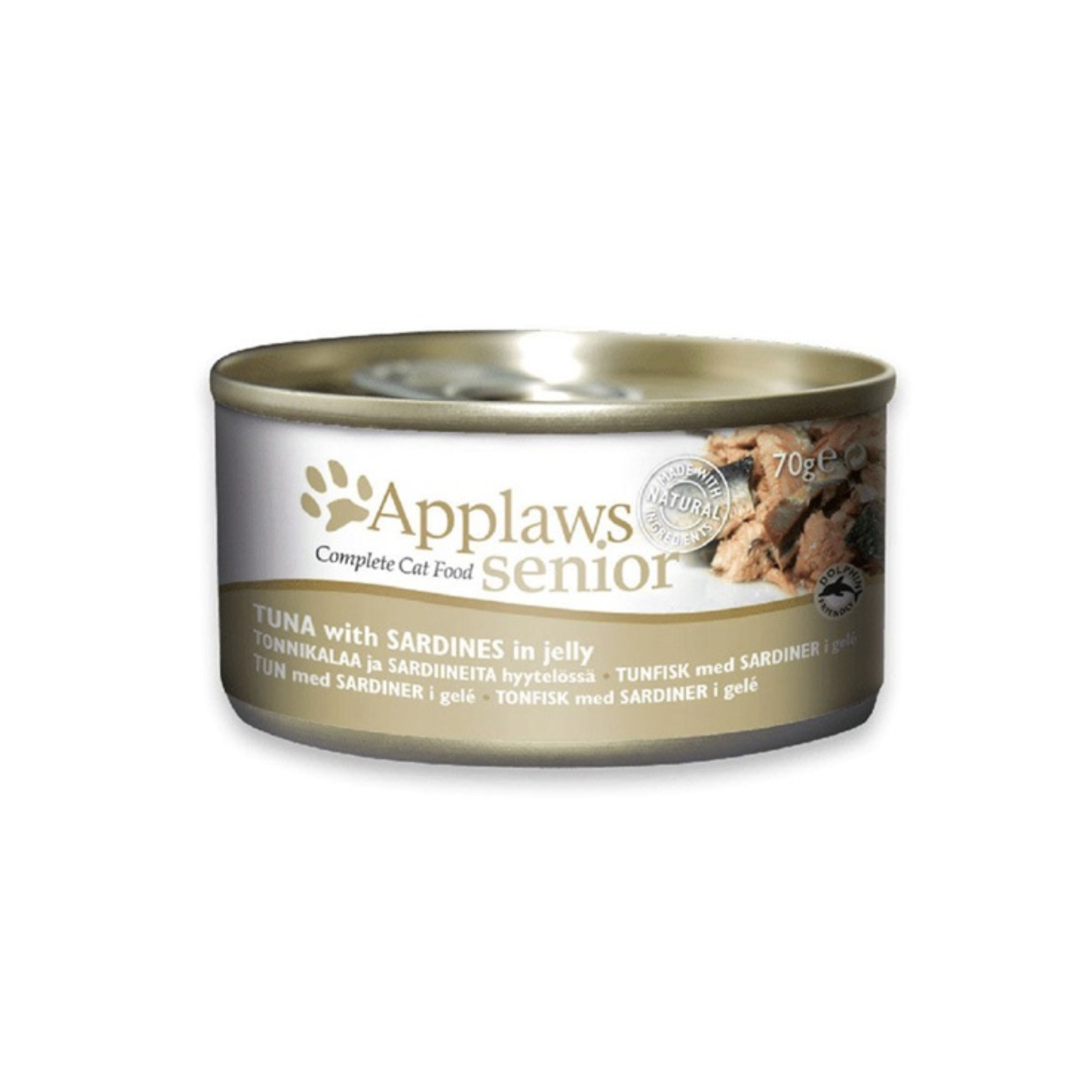 Applaws Senior Cat Wet Food - Tuna with Sardine in Jelly, High Protein, Grain Free, 70 g