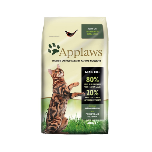Applaws Adult Dry Cat Food - Chicken and Lamb, Grain and Potato Free, High Protein, 400 g
