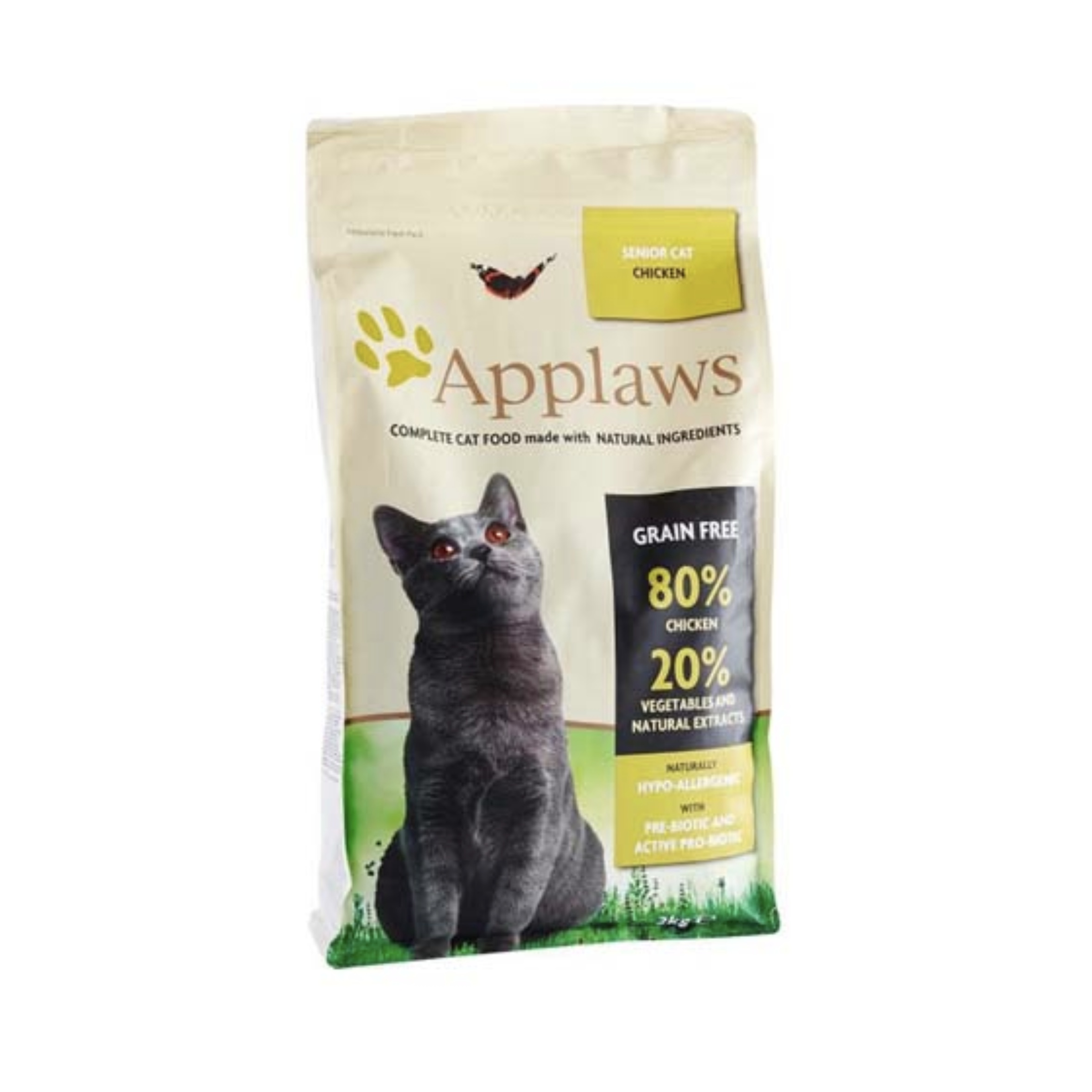Applaws Nourriture humide pour chat senior – 80 % poulet, riche en protéines, sans céréales, hypoallergénique, probiotique et prébiotique, 400 g