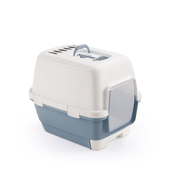 Cat Toilet CATHY Clever&Smart with lid (white/grey) 58x45x48 cm