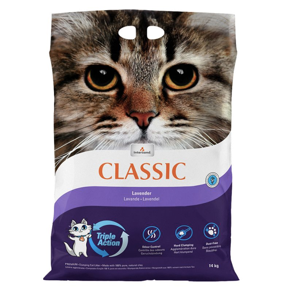 Arena para gatos Intersand Extreme Classic Lavanda 14 kg