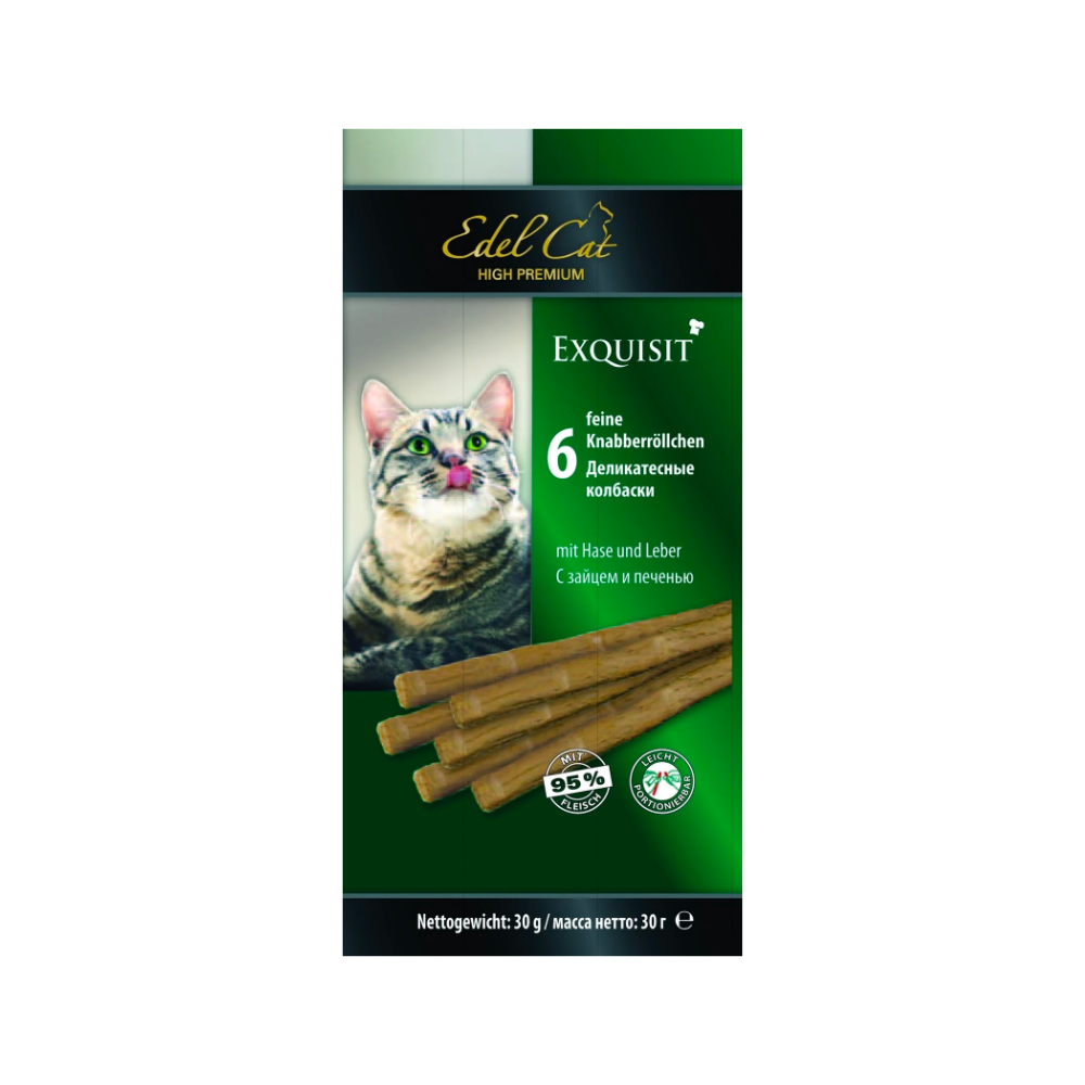 Edel Cat sausages for cats with rabbit and liver, 6 x 5g