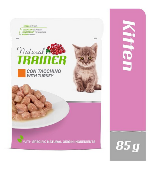 Natural Trainer Kitten Wet Cat Food with Turkey, 85g