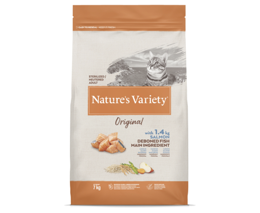Nature's Variety Cat Original sterilisiertes Nassfutter für Katzen mit Lachs, 7 kg