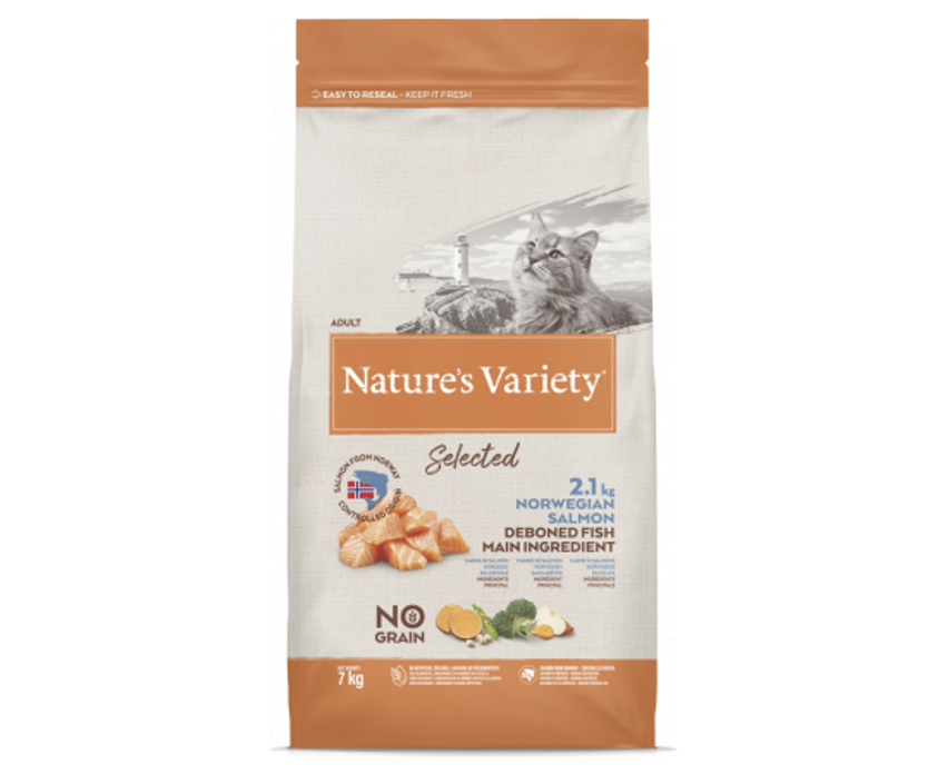 Nature's Variety Cat Selected Trockenfutter für Katzen mit norwegischem Lachs, 7 kg