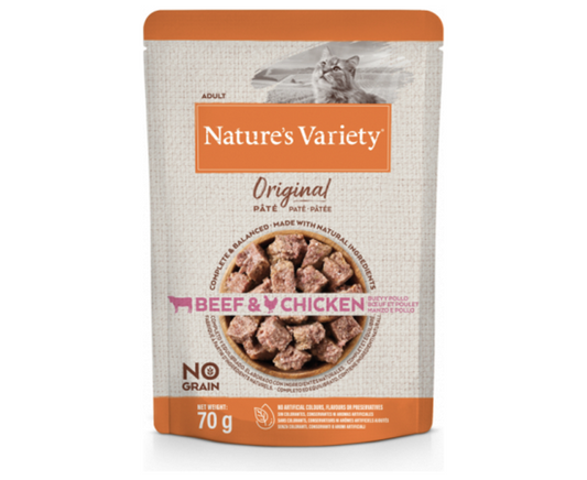 Nature's Variety Cat Original Wet Cat Food With Beef And Chicken 70g
