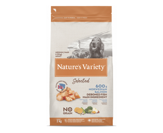 Nature's Variety Selected Grain Free Medium Adult Dry Dog Food With Norwegian Salmon 12kg