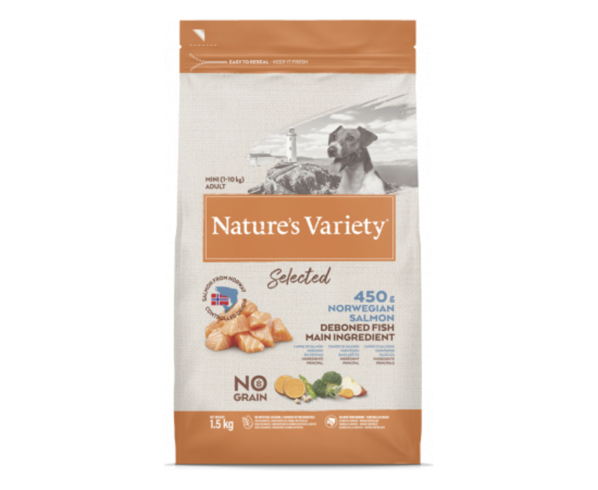 Nature's Variety Selected Grain Free Mini Adult Dry Dog Food With Norwegian Salmon 7kg