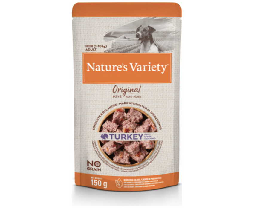Nature's Variety Mini Wet Dog Food With Turkey 150g