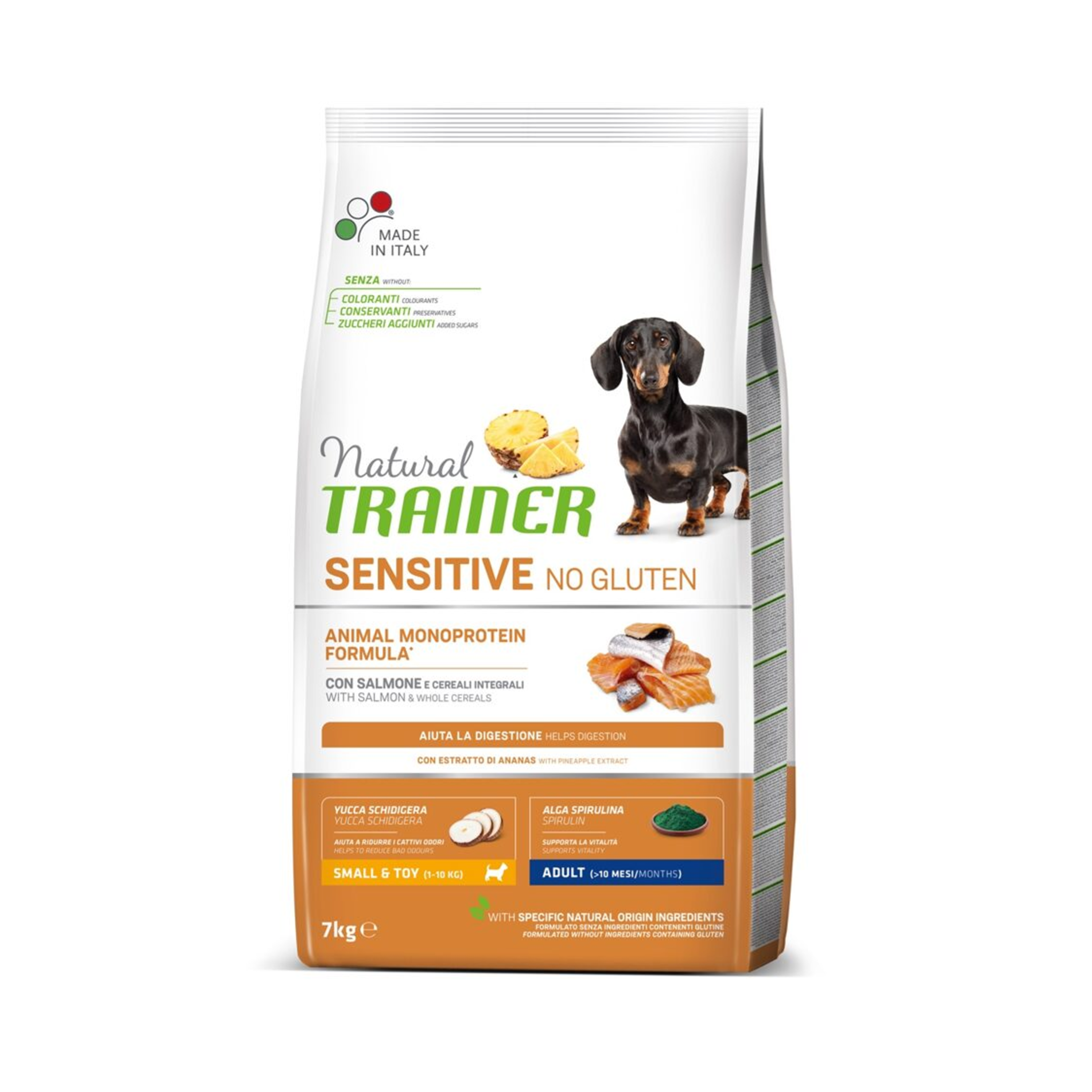 Natural Trainer Mini Adult Sensitive Dry Dog Food With Salmon 0.8kg