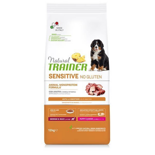 Natural Trainer Medium/Maxi Junior Sensitive Dry Dog Food With Duck, 3kg