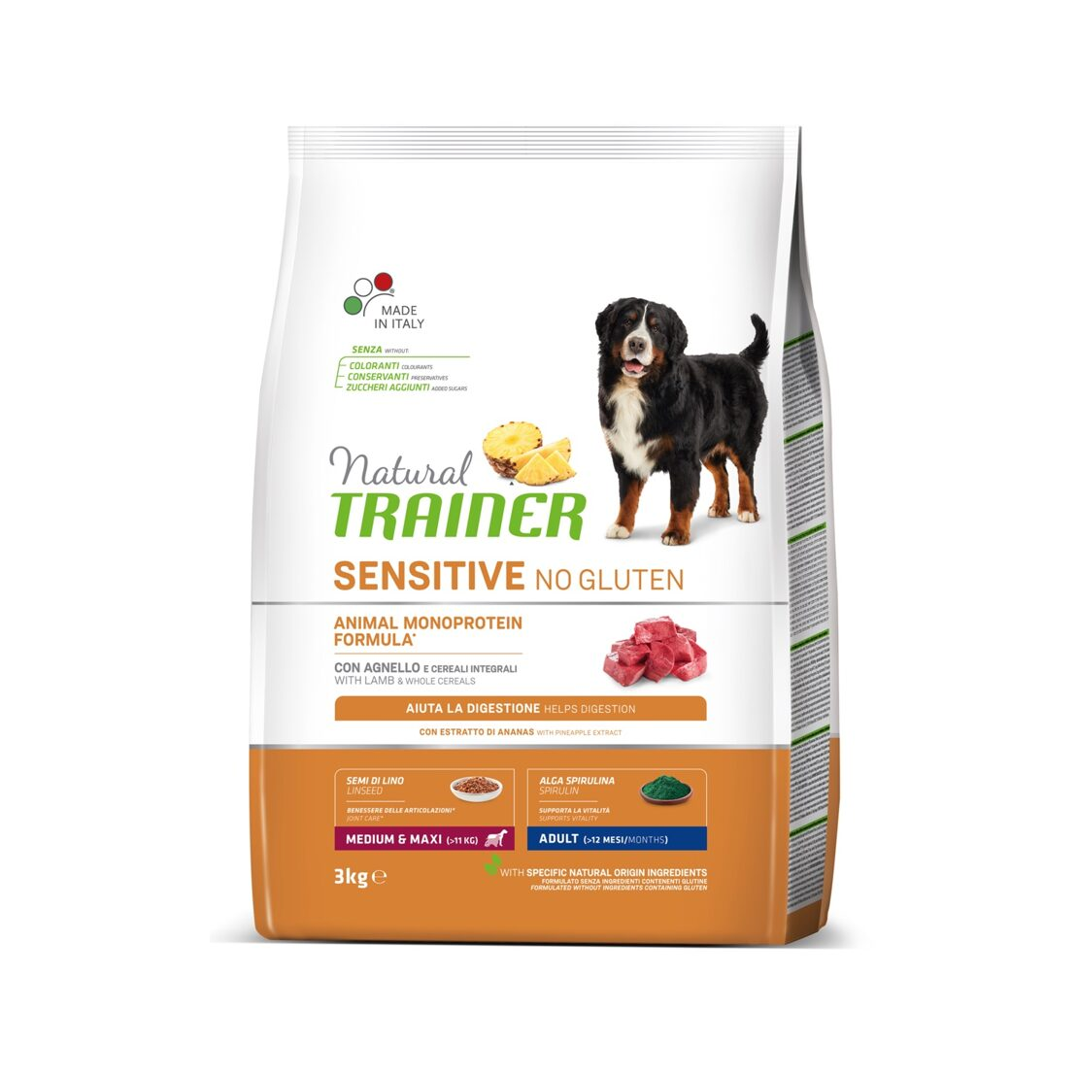 Natural Trainer Duck Medium & Maxi Adult Trockenfutter für Hunde mit Ente, 3 kg
