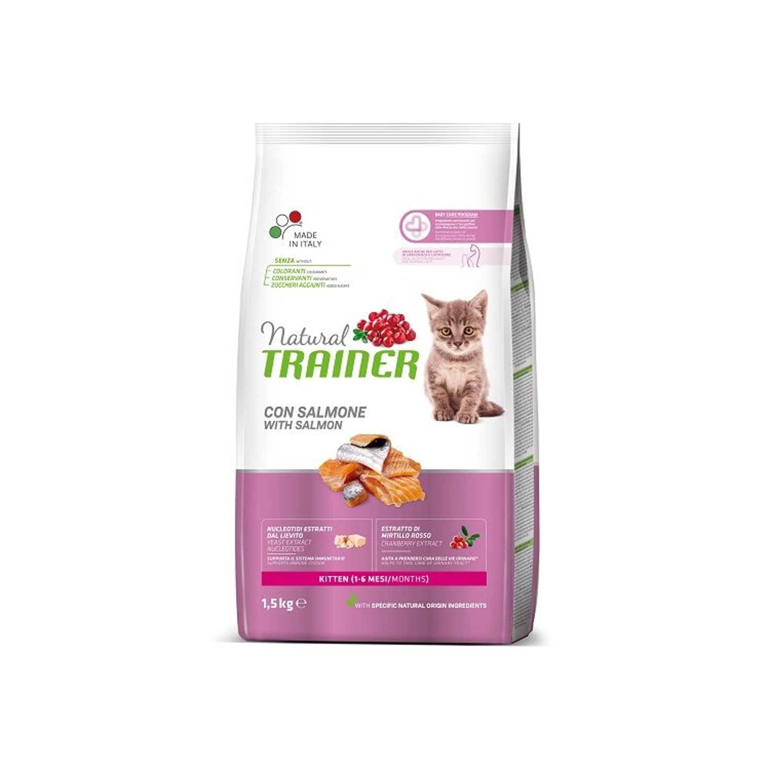 Natural Trainer Kitten Dry Food With Salmon 1,5kg