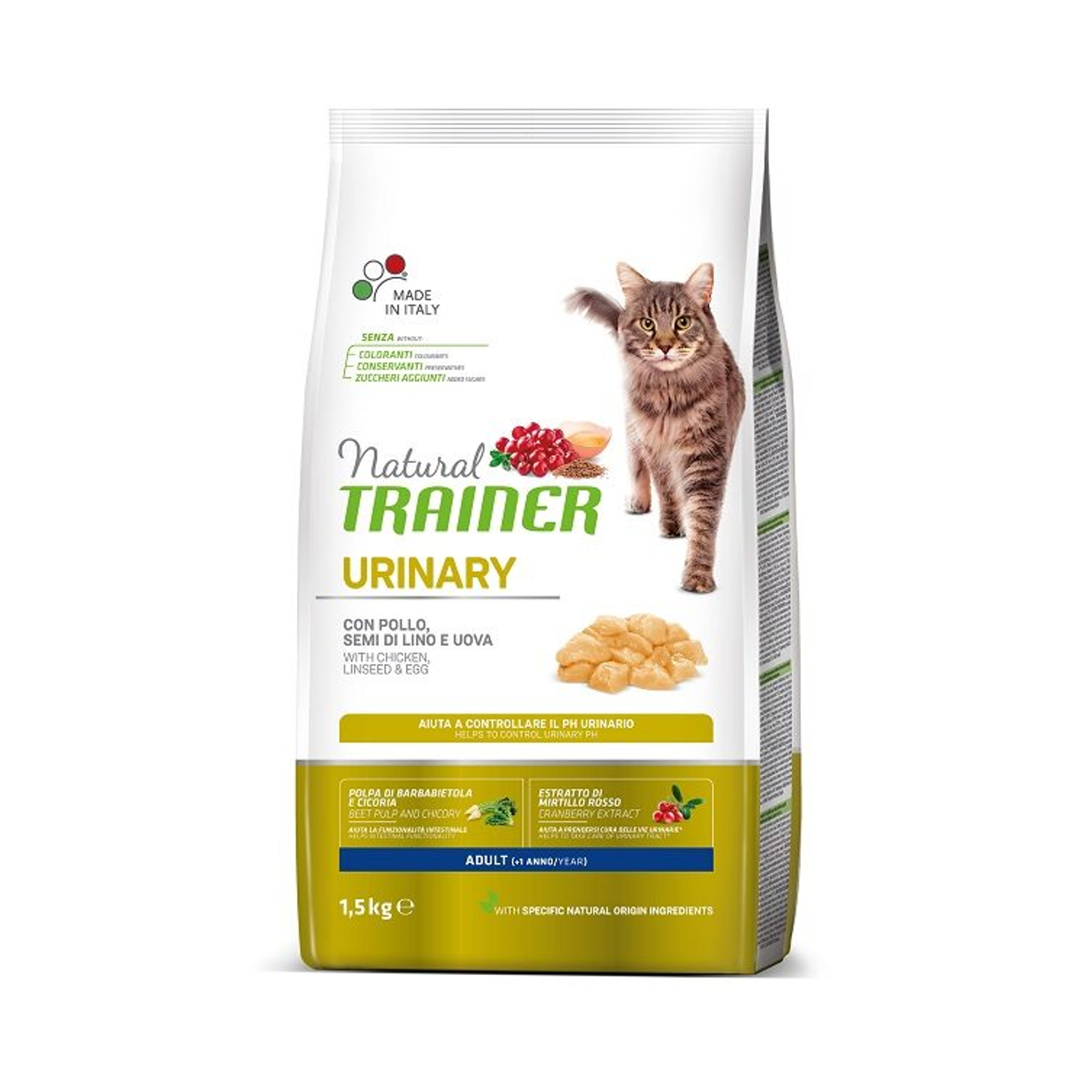 Natural Trainer Urinary Trockenfutter für Katzen mit Huhn, 1,5 kg