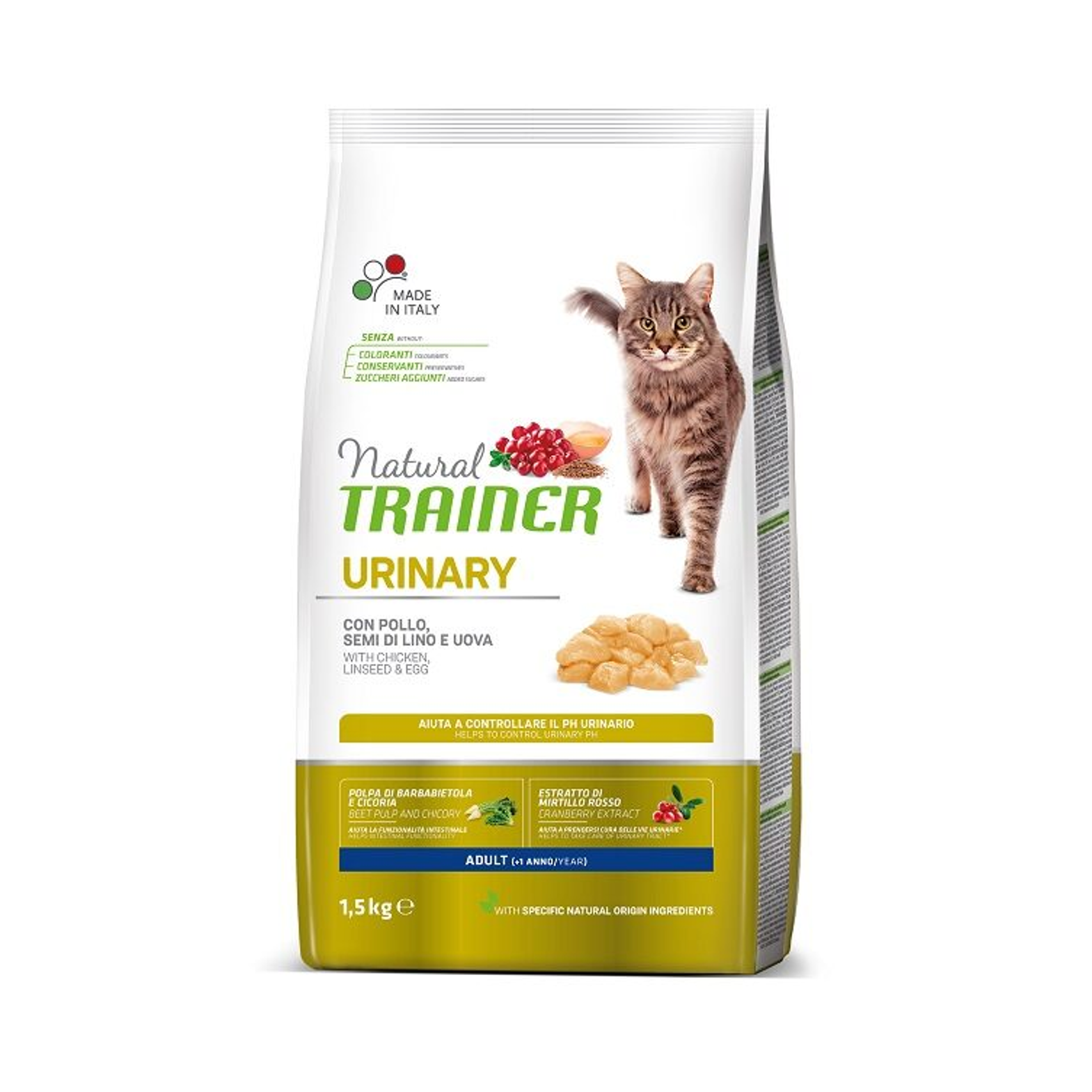 Natural Trainer Urinary Dry Cat Food With Chicken 1.5kg