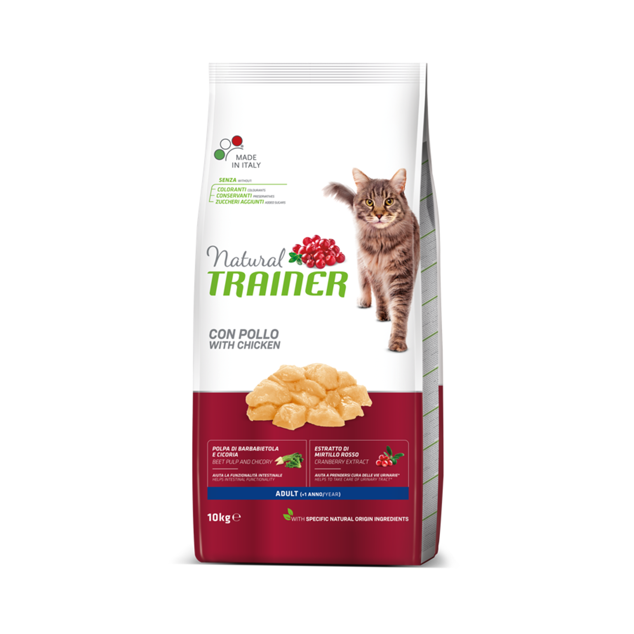 Natural Trainer Adult Trockenfutter für Katzen mit Huhn, 10 kg