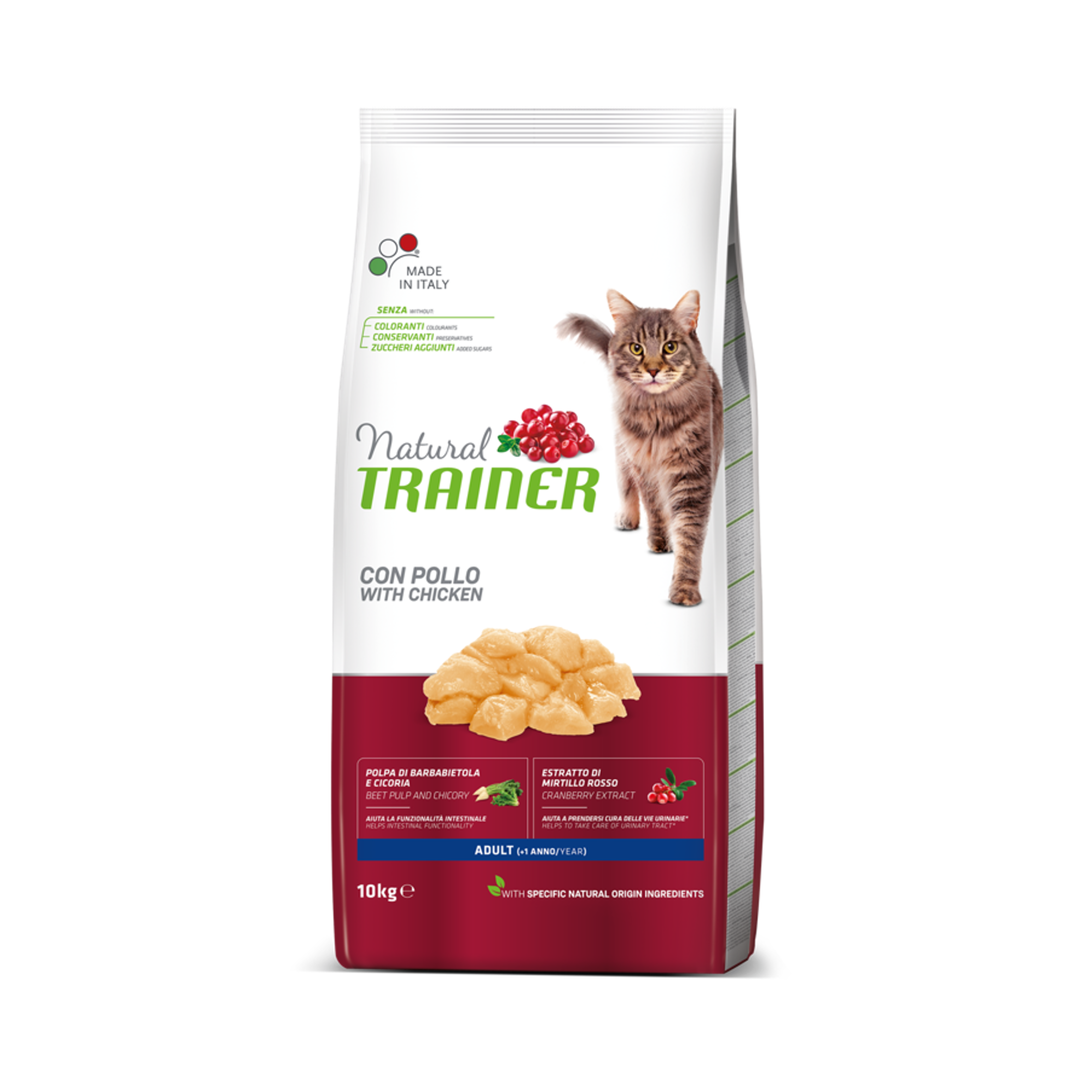 Natural Trainer Adult Dry Cat Food with Chicken, 10kg