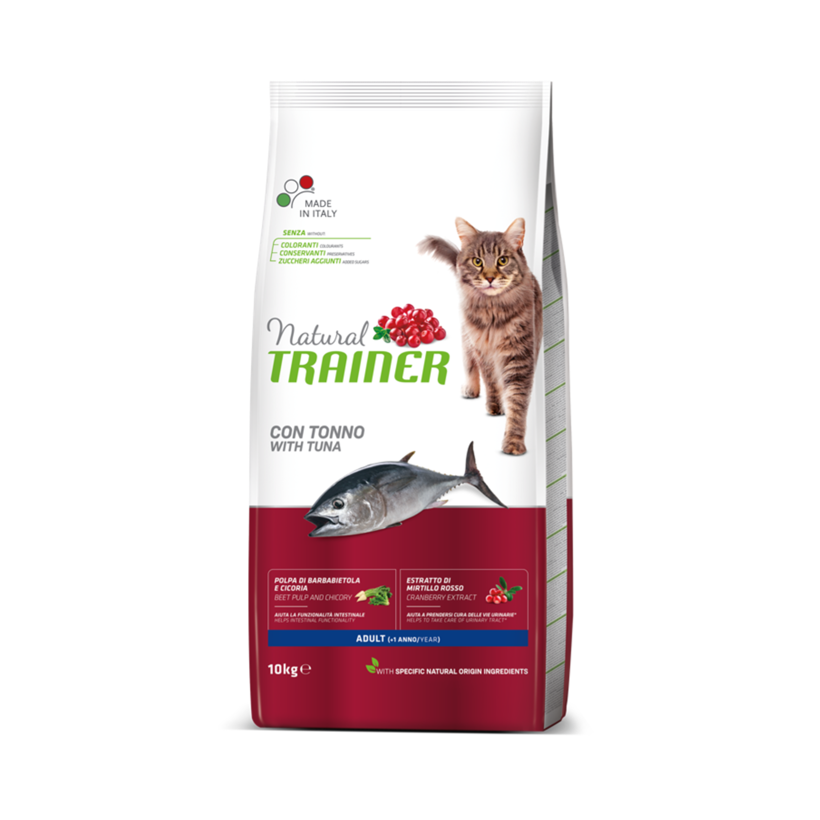 Natural Trainer Adult Trockenfutter für Katzen mit Thunfisch, 10 kg