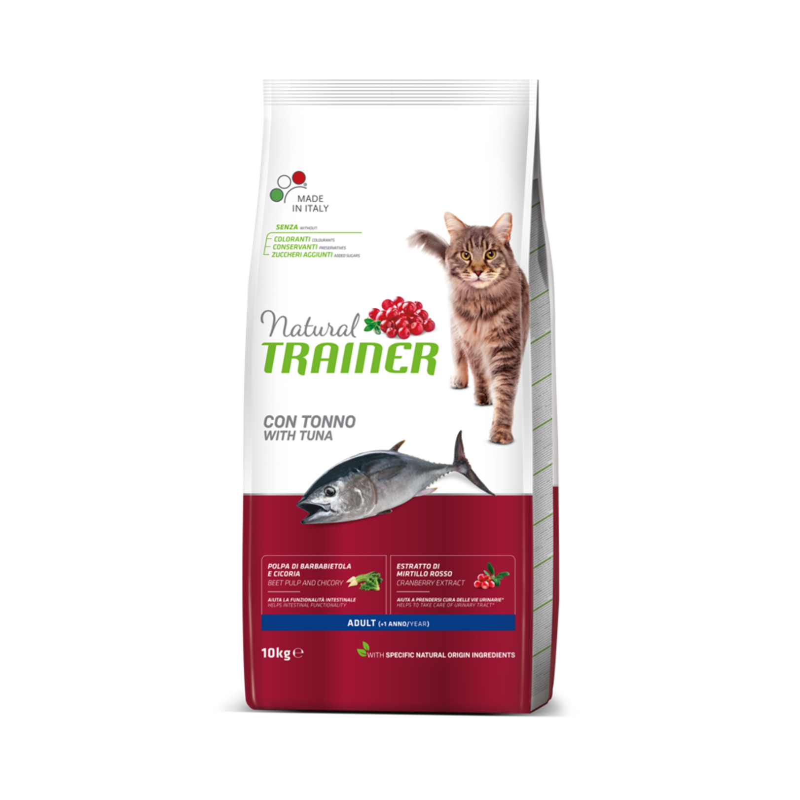 Natural Trainer Adult Dry Cat Food with Tuna, 10kg