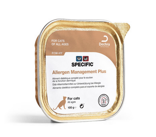 SPECIFIC™ Adult Cat FΩW-HY Allergy management Plus, mitrā barība kaķiem alerģijas gadījumā ar lasi, 100g
