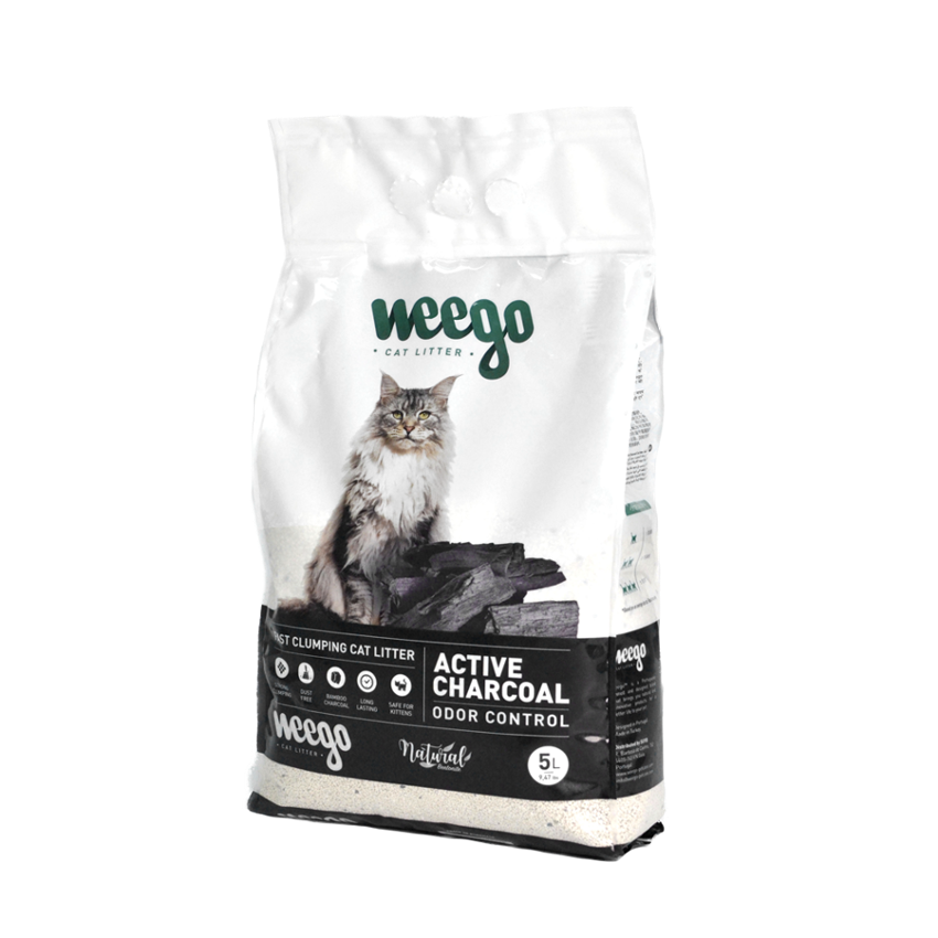 Litière pour chat WEEGO® au charbon actif pour contrôle des odeurs, 5 l