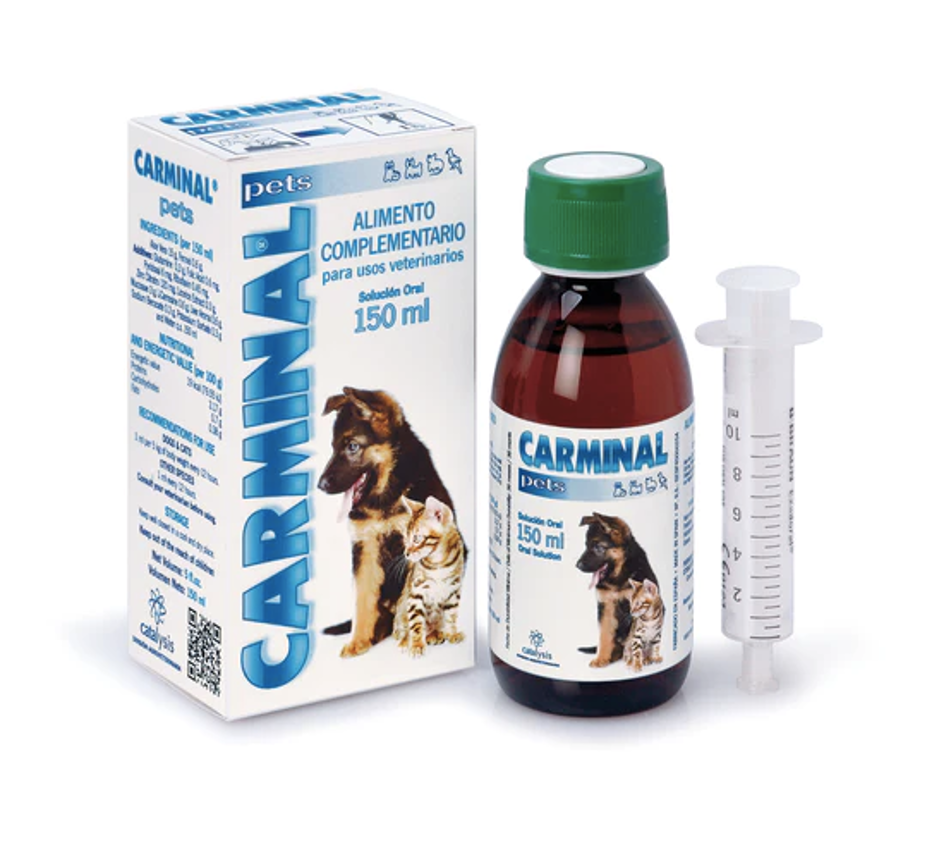Catalysis CARMINAL 150ml - Papildbarība gremošanas trakta slimībām suņiem un kaķiem, maziem dzīvniekiem un putniem