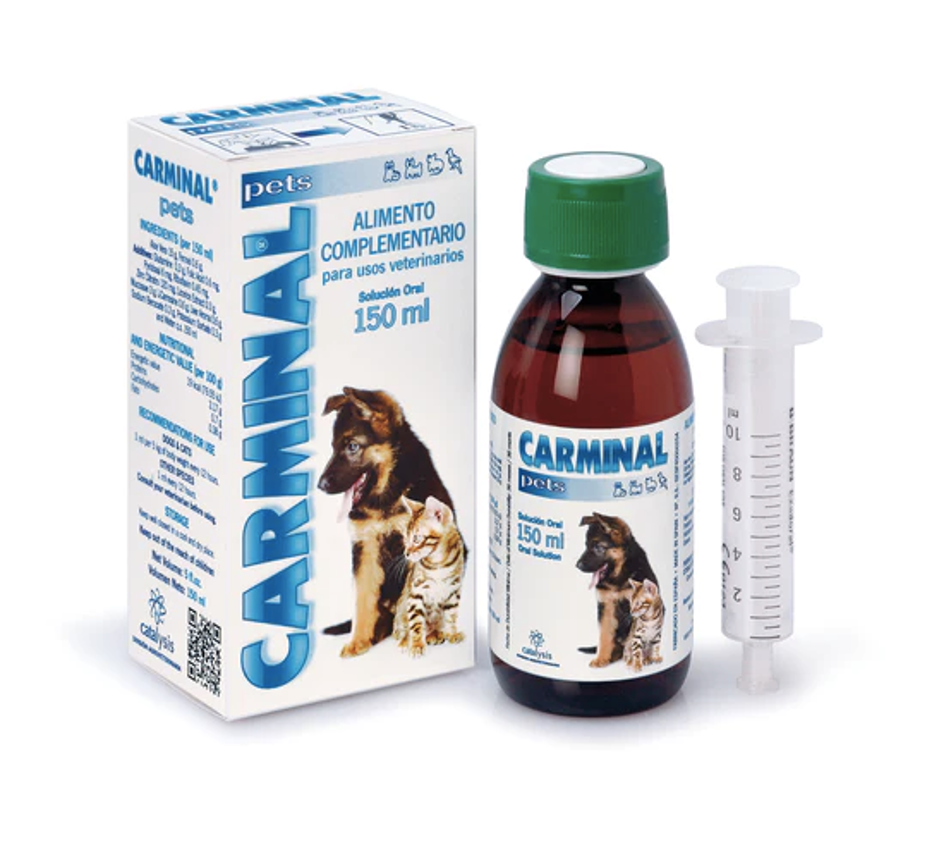 Catalysis CARMINAL – Nahrungsergänzungsmittel bei Erkrankungen des Verdauungstrakts für Hunde und Katzen, Kleintiere und Vögel, 150 ml